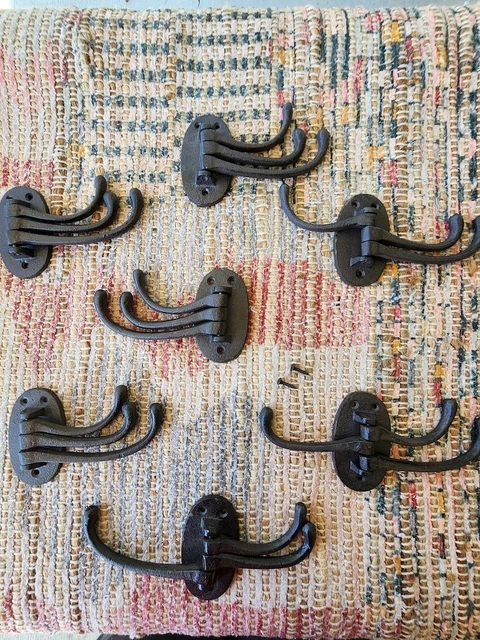 Cast Iron Antique Style Swivel Coat Hooks Hat Restoration QTY 1 EA