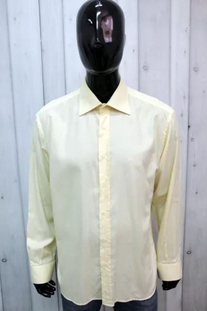 CAMICIA ROCCO BAROCCO Uomo Taglia XL Giallo Chemise Shirt Cotone Manica Lunga EUR 9 95 PicClick IT