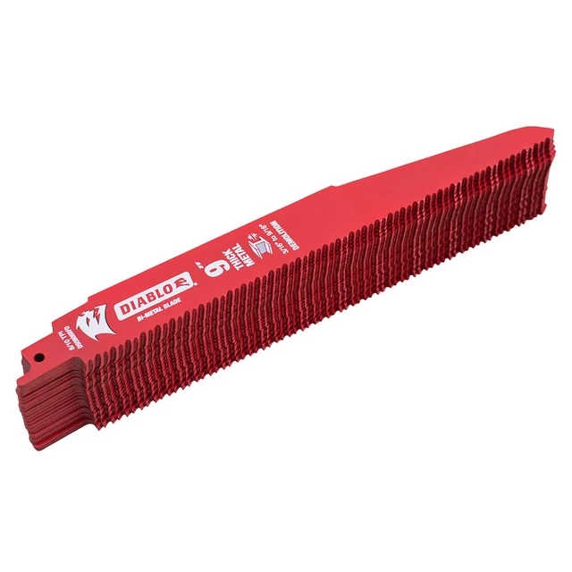 25 Pack 9 inch 8/10 TPI Pack Diablo Bi-Metal Demolition Reciprocating Saw
