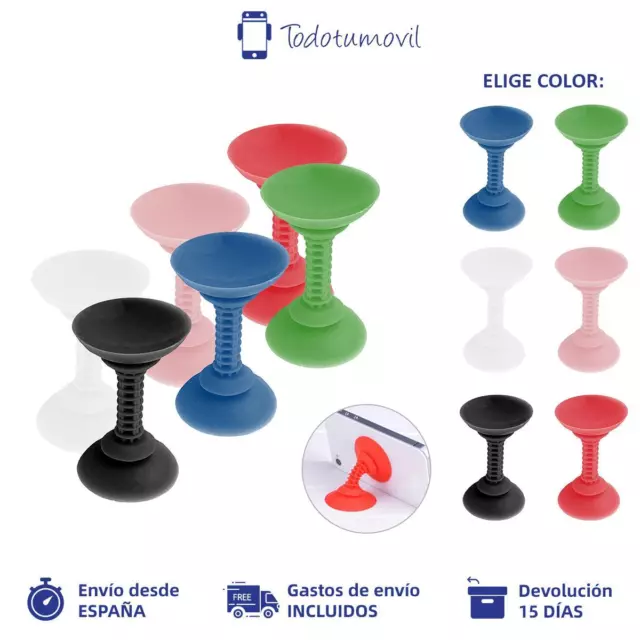 Soporte ventosa doble cara de silicona para móvil, tablet, GPS. 6 colores a eleg