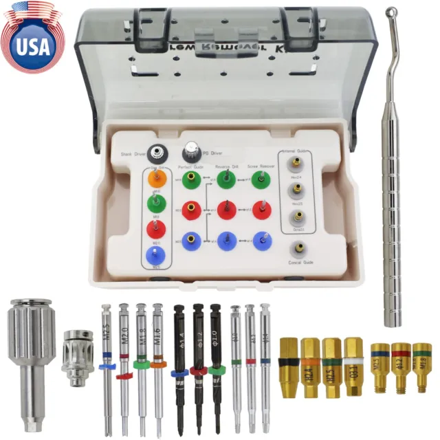 Dental Implant Fractured Screw Remover Kit Claw / Reverse Drill / Guide / Driver