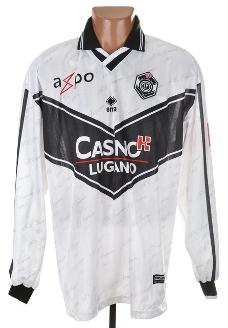 Maillot Extérieur FC Lugano 2000-2002, Erreà, Taille XXL, Blanc, Manches Longues, Suisse