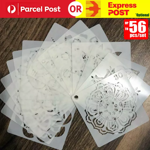 16/36/56 Mandala Painting Stencils Drawing Dot Template For Floor Wall DIY Decor