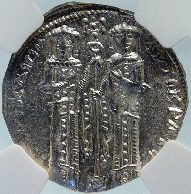 ANDRONICUS II PALAEOLOGUS Silver Basilicon Byzantine Coin CHRIST NGC i84254 2