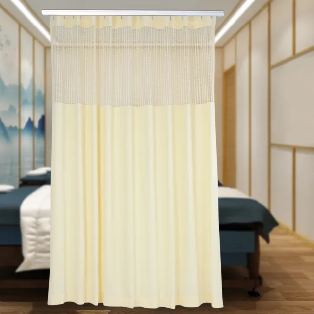15*8ft Room Divider Curtain Privacy Cubicle Curtain with Mesh Top,9 * Hooks