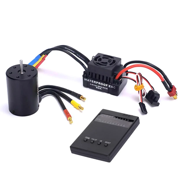 VGEBY ESC Brushless 60A Pour RC – Etanche, Anti-poussière, Compatible 1/10 1/12 1/16, Avec BEC 5,8V