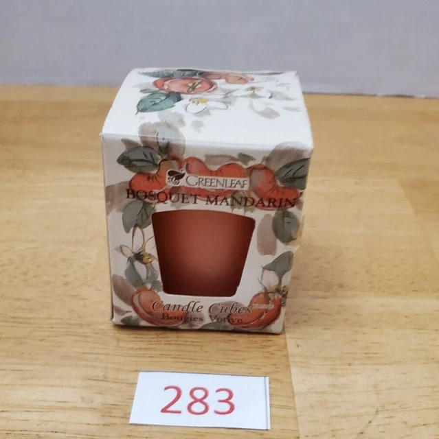 Vintage 1996 Greenleaf Mandarin Grove Candle Cube Votive Candle. New In Box
