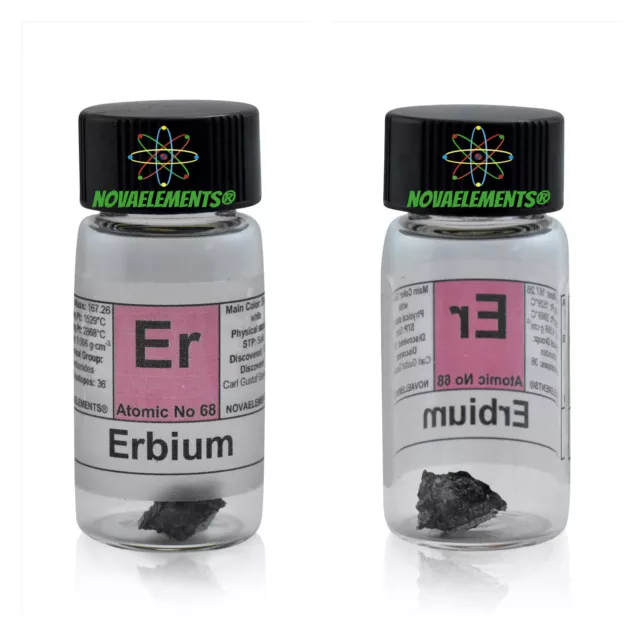 Erbium Metall element 1 Gramm Er Stücke 99.95%, Glasampulle mitt Etikett