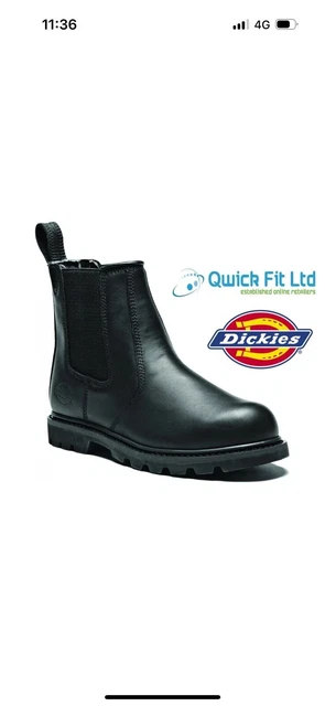 DICKIES FIFE LEATHER DEALER SAFETY WORK STEEL TOE CAP CHELSEA BOOT BROWN size 10 27.50 PicClick UK
