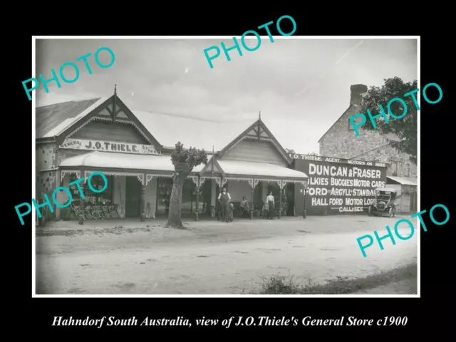 OLD POSTCARD SIZE PHOTO OF HAHNDORF SA VIEW OF THIELES GENERAL STORE c1900