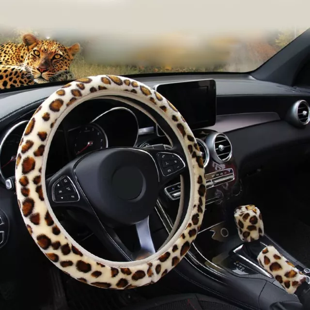 Couvre-volant imprimé léopard pour femmes, couvre-volant léopard,  accessoires de voiture léopard beige