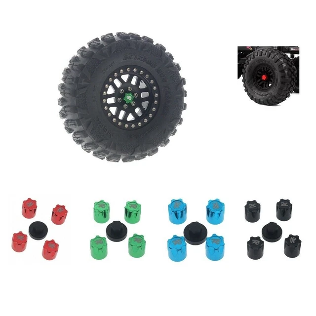 110 ALUMINUM ALLOY RC Car Wheel Rim Center Caps M4 Nut For TRX4 Axial