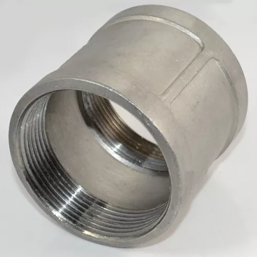 2" 2 inch NPT Female to Female Couple SS 304 Threaded Pipe Fitting Connector