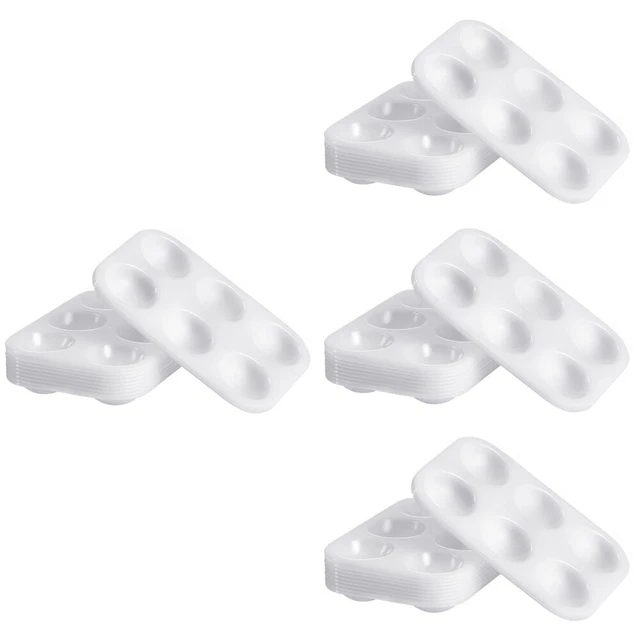 4 paletas de pintura plástica blanca Rosenice 12 piezas 6 compartimentos acuarela rectangular -M