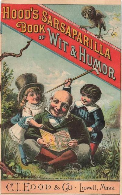 1880s Hoods Sarsaparilla Cook Book Wit Humor Trade Card CP122 2