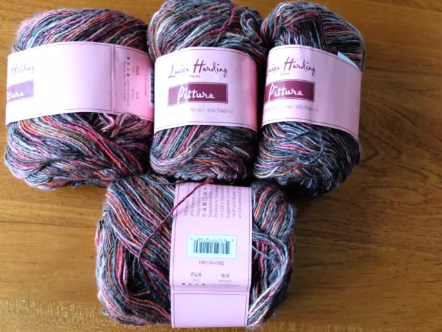 4 Balls 400g  Louisa Harding Pittura Superwash Merino & Bambo Mona Lisa Yarn