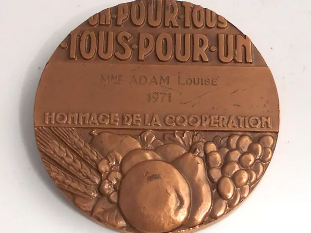 PELLETIER Frankreich Art Deco Bronze Medaille Cooperation im Etui ° Signiert °° 2