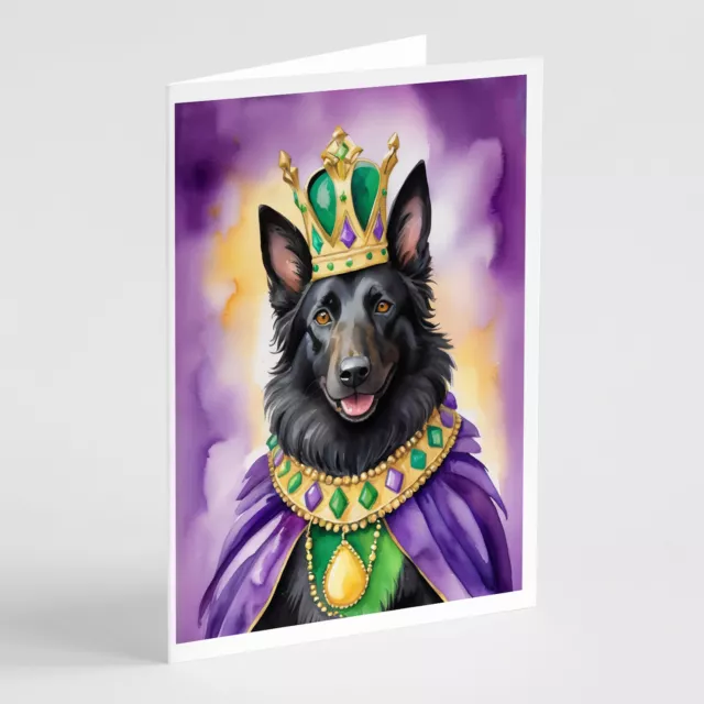 Belgian Sheepdog King of Mardi Gras Cards Envelopes Pack of 8 DAC4736GCA7P