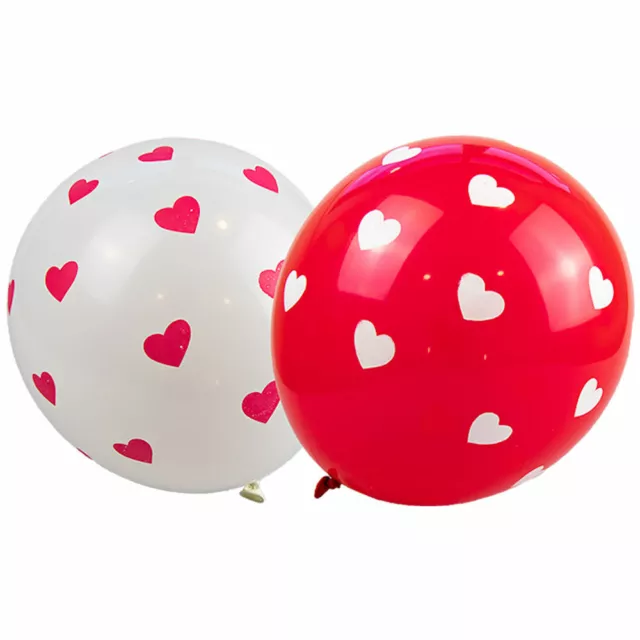 Heart Printed Balloons - Valentines Day Love 10 Pack Wedding Day Party Quality