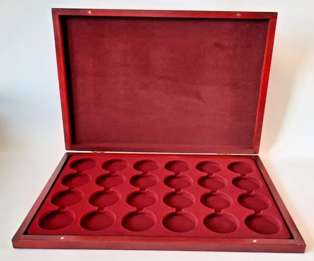 Presentation Wooden Case, Silver 1 oz British Coins Capsules Storage Display Box 2