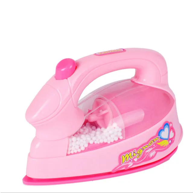 Plastic Pink Simulation Mini-iron for Kids Pretend Play House Novelty Toy ..b