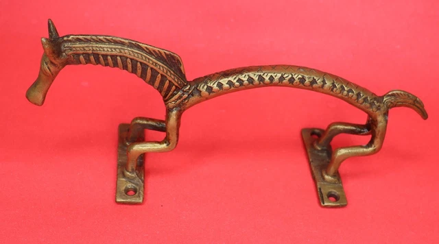 Horse Shape Antique Vintage Style Handmade Brass Window Door Pull Handle BA2215