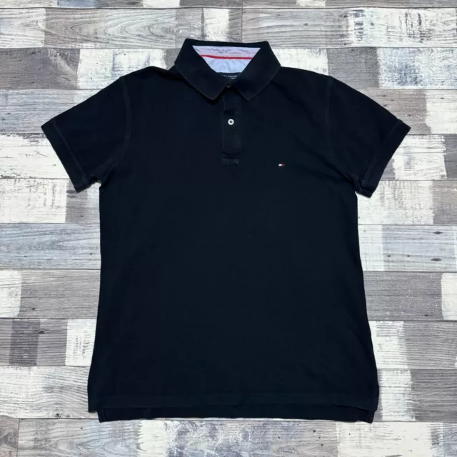 TOMMY HILFIGER 40 S Two Ply Cotton Slim Fit Polo Shirt 19.00
