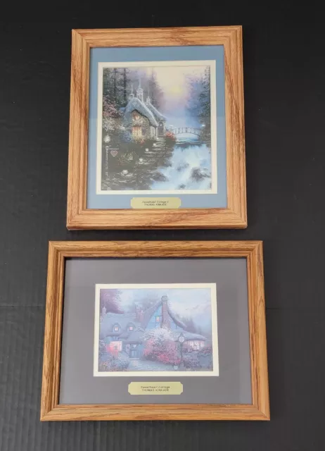 Vintage Thomas Kinkade Accent Prints Sweetheart Cottage I & II 8"x10" Framed