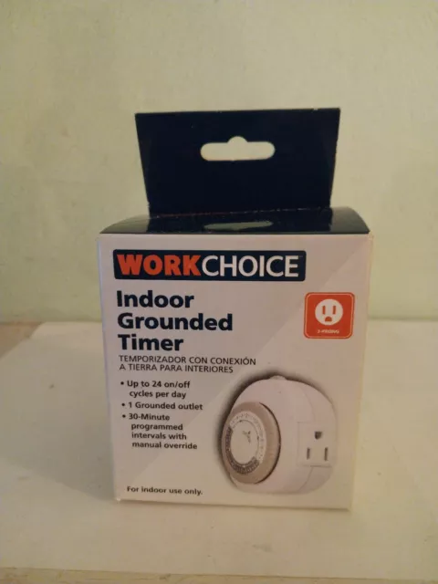Temporizador de conexión a tierra para interiores Work Choice (2015) 24 ciclos, 1 toma Wal-Mart