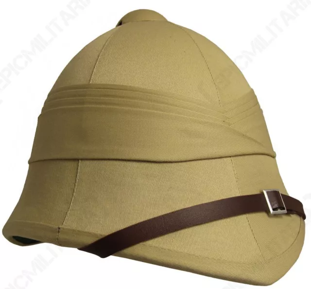 Classic British Army Tropical Pith Helmet Replica – Khaki Unbadged Military Style 2 thumbnail image