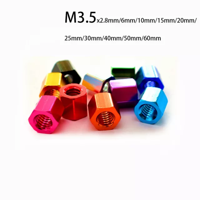 M3.5 Hex Connection Nuts Hexagon Connector Rod Bar Stud Long Nut Aluminium Alloy