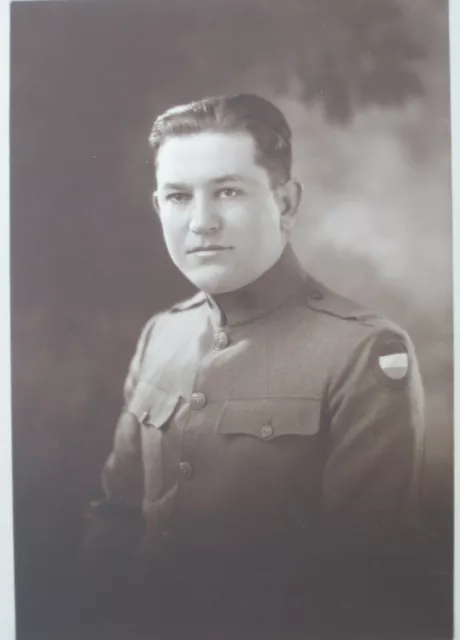 WWI Studio Photo of General HQ Enlisted Soldier