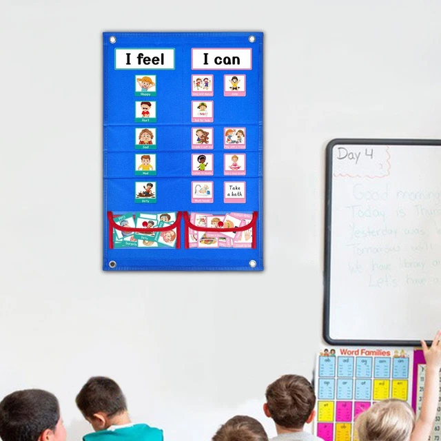 CALENDRIER VISUEL POUR enfants avec trous, tableau de poche de routine ...