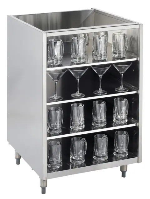Krowne Metal KR-G18 18"W Underbar Glass Storage Cabinet Without Top
