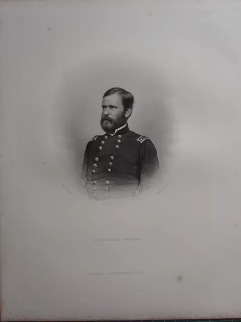 1863 Original American Civil War Print & Biog Major-General W. B. Franklin