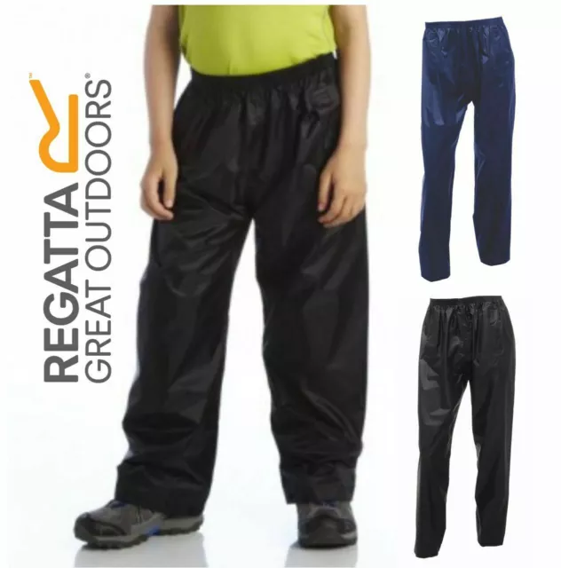 Regatta Stormbreak Kids Boys Girls Waterproof Trousers Rain Overtrousers RRP £20