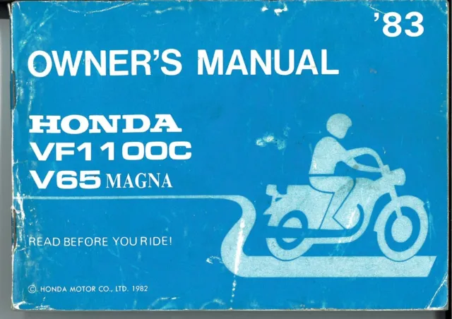 Honda 1983 VF1100C / V65 MAGNA Owner's Manual - c1982 - 31MB4600