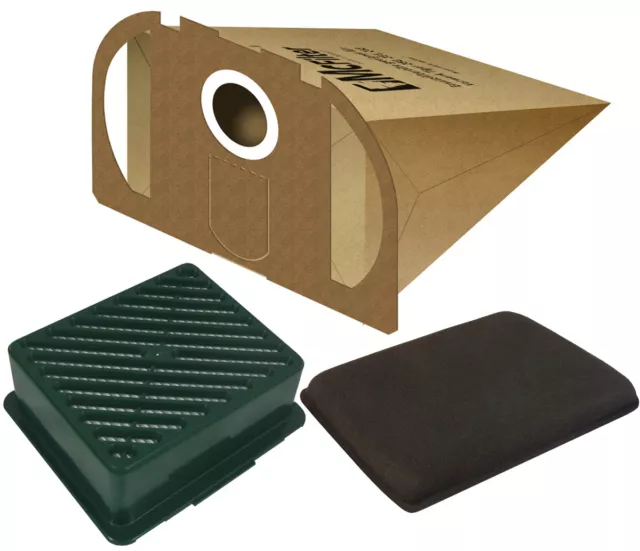 Set: 10 Staubsaugerbeutel + Aktivfiltersystem geeignet für Vorwerk Tiger 251 252