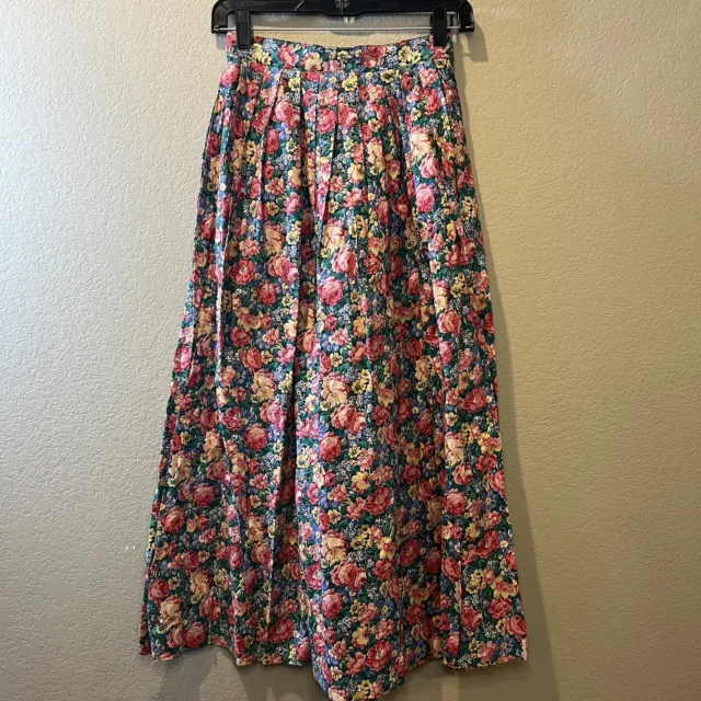Vintage Herman Geist Floral Pleated Skirt Size 4