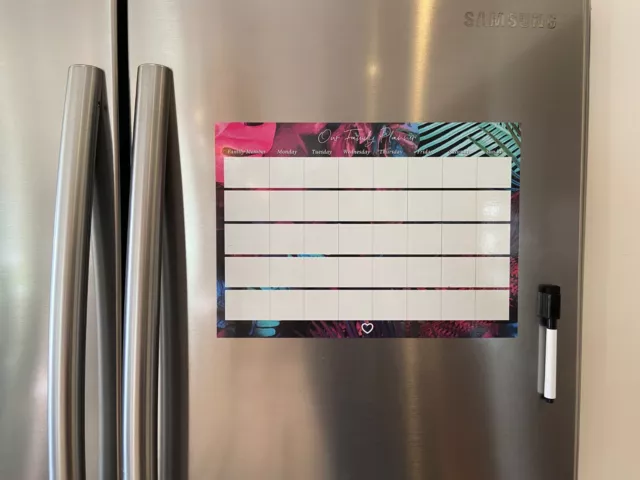 A4 Weekly Family PLANNER Organiser Whiteboard Fridge Magnetic Planner - NEON