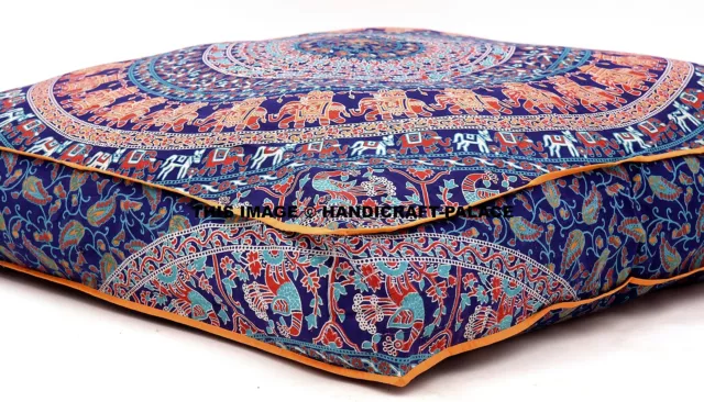 Indien Chien Lit Éléphant Mandala Carré Forme Animaux de Compagnie Souple Grande