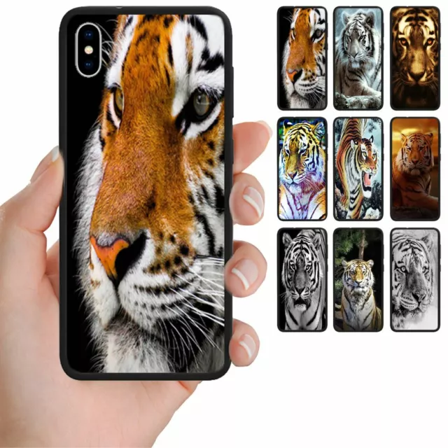 For Apple iPhone Series - Tiger Print Theme Mobile Phone Back Case Cover #1