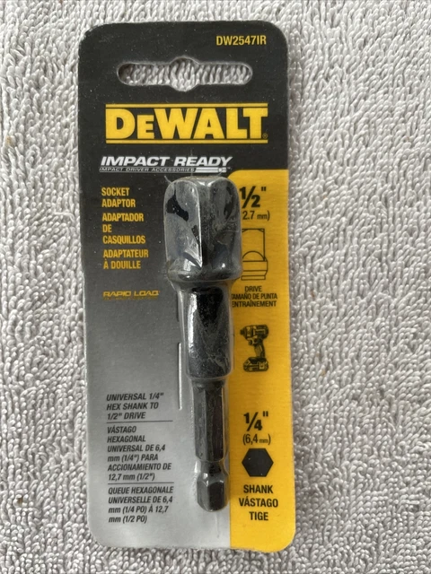 DeWalt DW2547IR 1/4" Hex to 1/2" Drive Socket Adapter Impact Ready Driver
