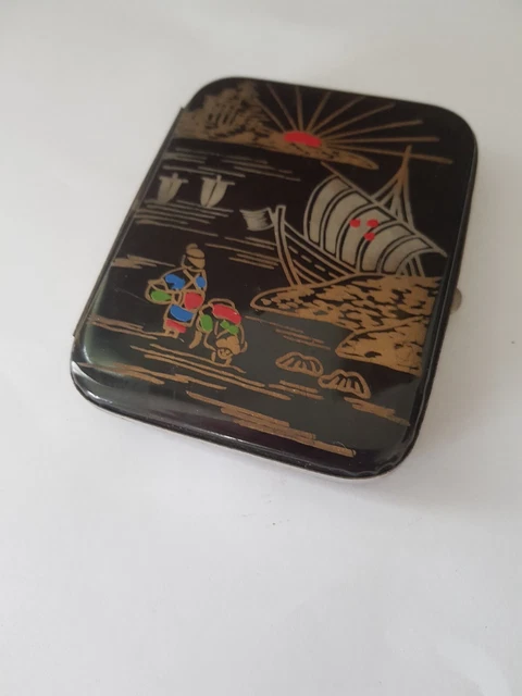 ETUI PORTE CIGARETTES De Sac Laque Et Metal Decor Japon 1930 EUR 10,00 - PicClick FR