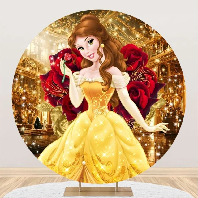 Round Princess Images ROUND PRINCESS BACKDROPS Girls Happy Birthday Party Background Banner ...