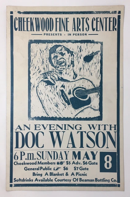 DOC WATSON 5-8-1994 Hatch Show Print Cheekwood Arts Poster Nashville Bluegrass
