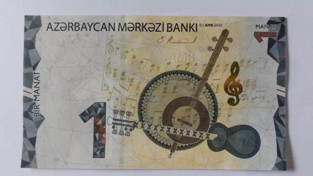 1 Manat Banknote Aserbaidschan Azerbaijan UNC 2020