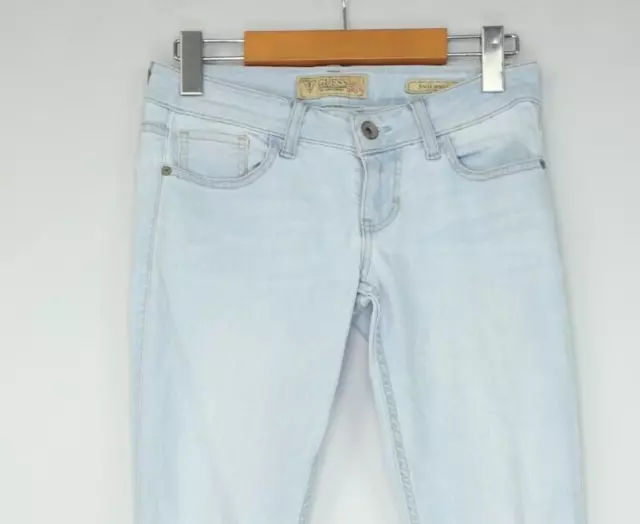 Vintage Guess Power Skinny Jeans Womens Size 25 25"-26" Light Blue Low Rise