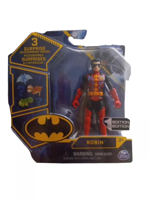 Robin batman Spin Master DC 1st Edition 4" in Action Figure new red