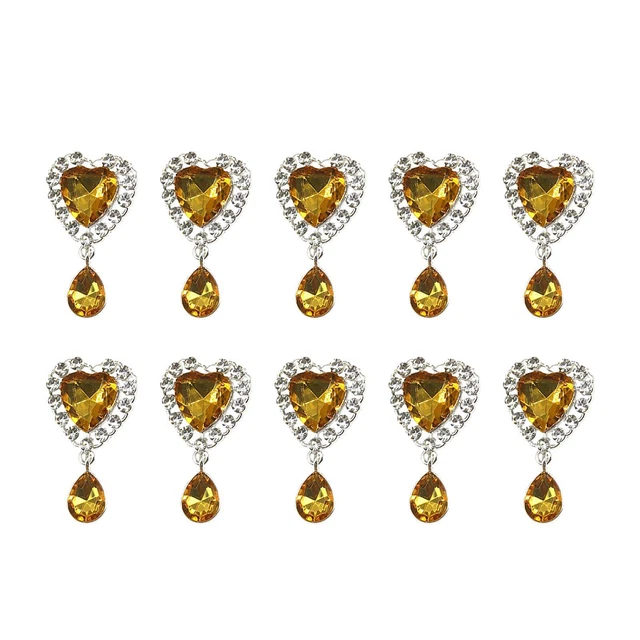 10 Stück Strass-Herz-Anhänger-Charms DIY Frauen Mädchen Zubehör Legierung